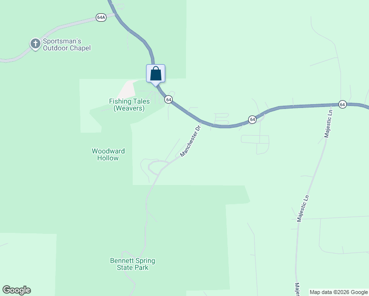 map of restaurants, bars, coffee shops, grocery stores, and more near 25450-25498 Manchester Drive in Lebanon