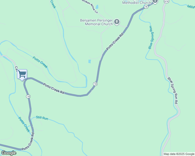 map of restaurants, bars, coffee shops, grocery stores, and more near 4122 Potts Creek Road in Covington