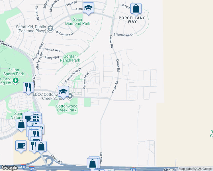 map of restaurants, bars, coffee shops, grocery stores, and more near 1991 Eleanor Loop in Dublin