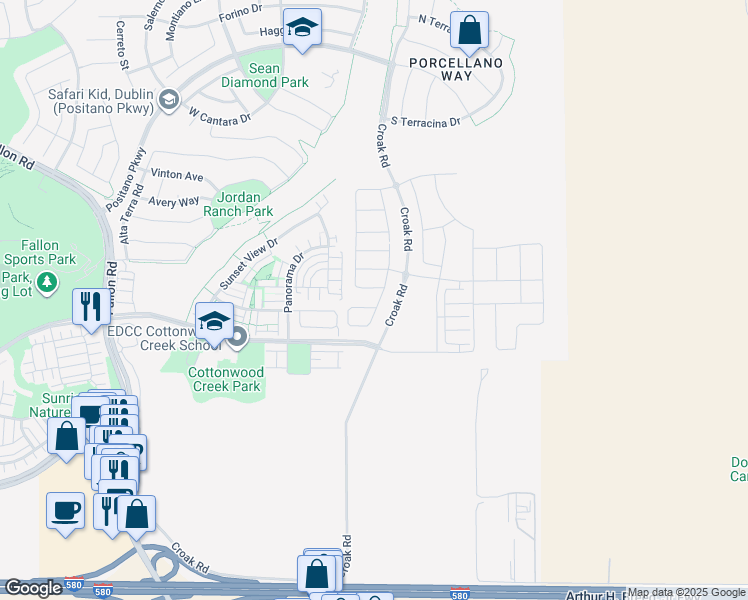 map of restaurants, bars, coffee shops, grocery stores, and more near 1999 Eleanor Loop in Dublin