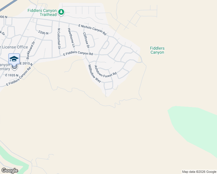 map of restaurants, bars, coffee shops, grocery stores, and more near 1079 East Matchstick Way in Cedar City