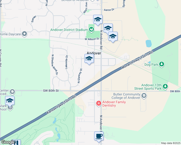 map of restaurants, bars, coffee shops, grocery stores, and more near 1411 North Main Street in Andover