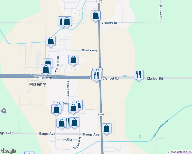 map of restaurants, bars, coffee shops, grocery stores, and more near 5001 McHenry Ave in Modesto