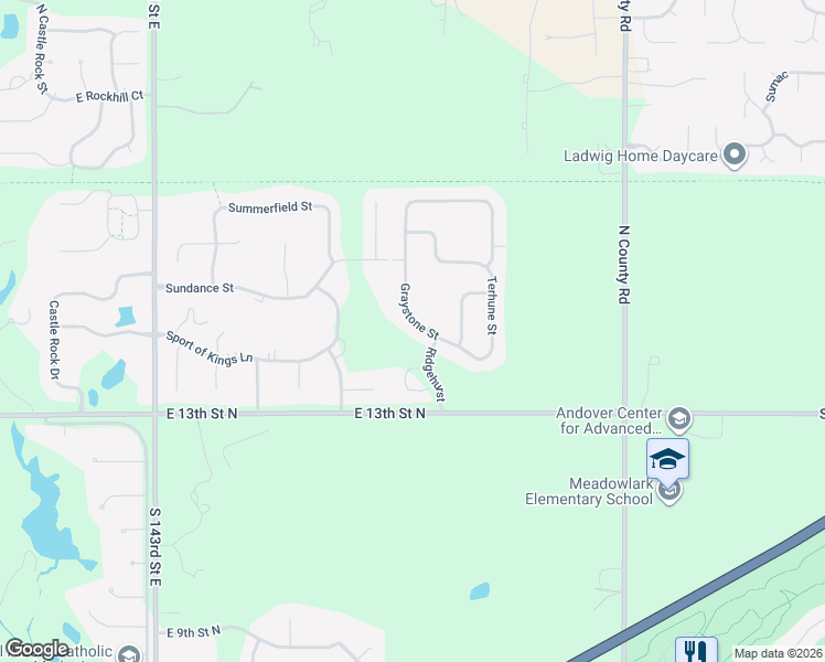 map of restaurants, bars, coffee shops, grocery stores, and more near 1522 Graystone Street in Wichita