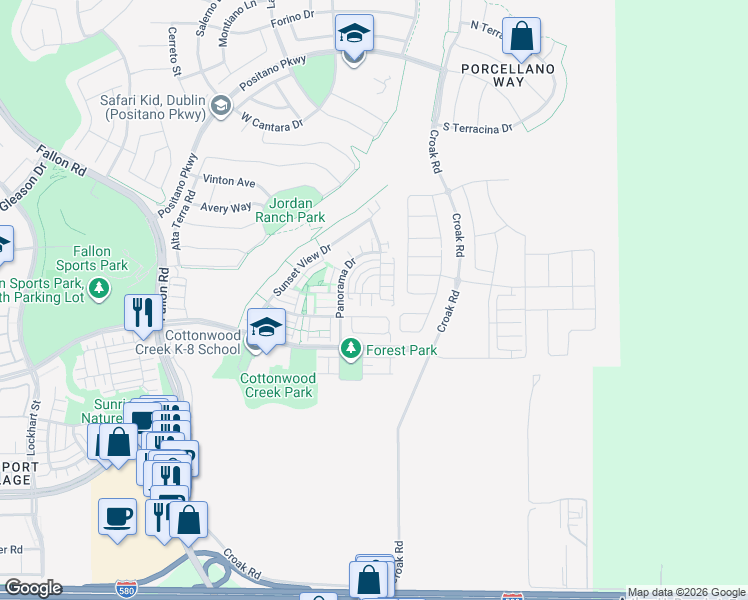 map of restaurants, bars, coffee shops, grocery stores, and more near 2008 Confidence Way in Dublin