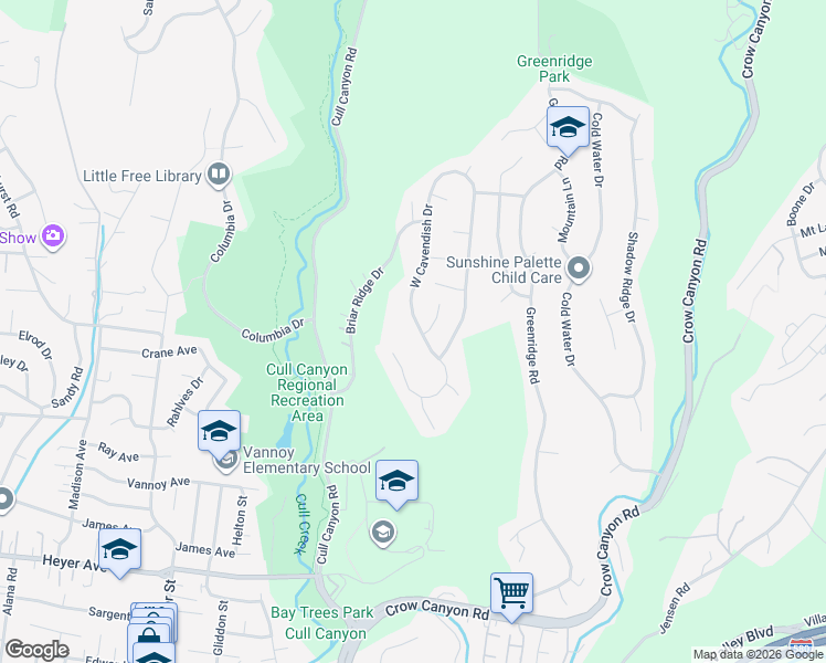 map of restaurants, bars, coffee shops, grocery stores, and more near 18749 West Cavendish Drive in Castro Valley