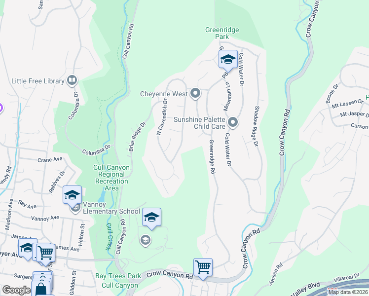 map of restaurants, bars, coffee shops, grocery stores, and more near 18756 East Cavendish Drive in Castro Valley