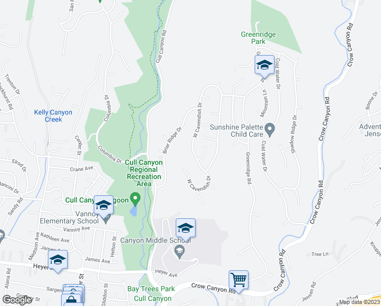 map of restaurants, bars, coffee shops, grocery stores, and more near 18749 West Cavendish Drive in Castro Valley