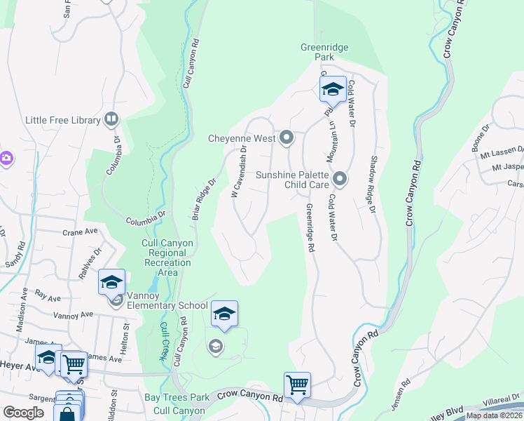 map of restaurants, bars, coffee shops, grocery stores, and more near 18756 East Cavendish Drive in Castro Valley