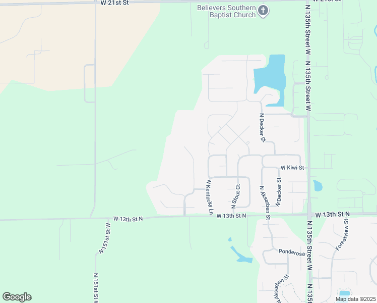 map of restaurants, bars, coffee shops, grocery stores, and more near Obsidian in Wichita