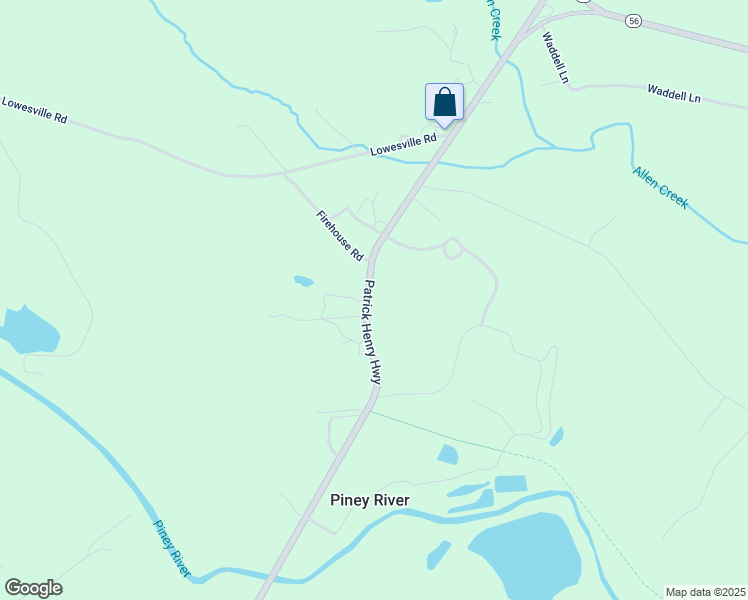 map of restaurants, bars, coffee shops, grocery stores, and more near 3404 Patrick Henry Highway in Piney River