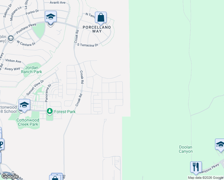 map of restaurants, bars, coffee shops, grocery stores, and more near 4038 Croak Road in Pleasanton
