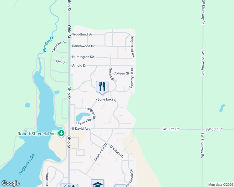map of restaurants, bars, coffee shops, grocery stores, and more near 607 Pine Meadow Street in Augusta