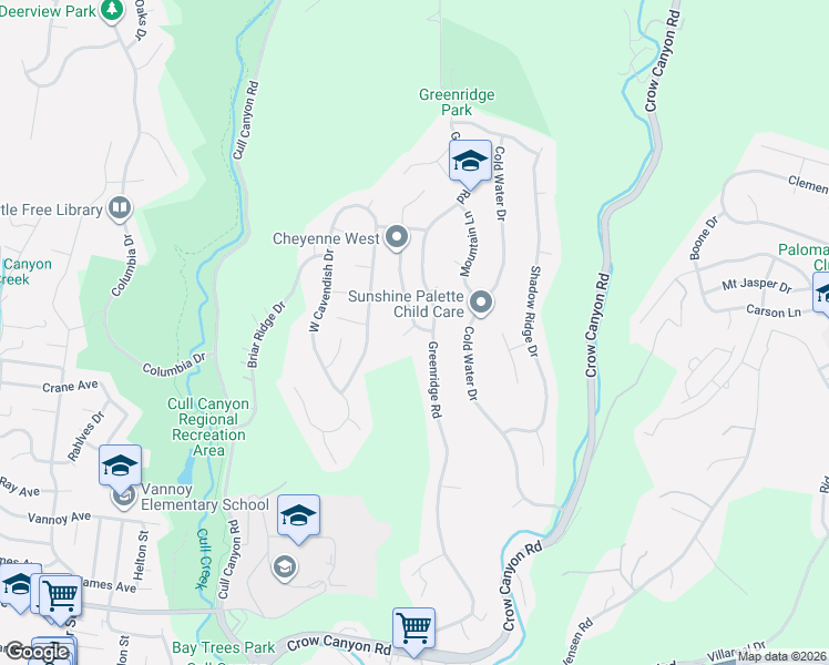 map of restaurants, bars, coffee shops, grocery stores, and more near 5787 Highwood Road in Castro Valley
