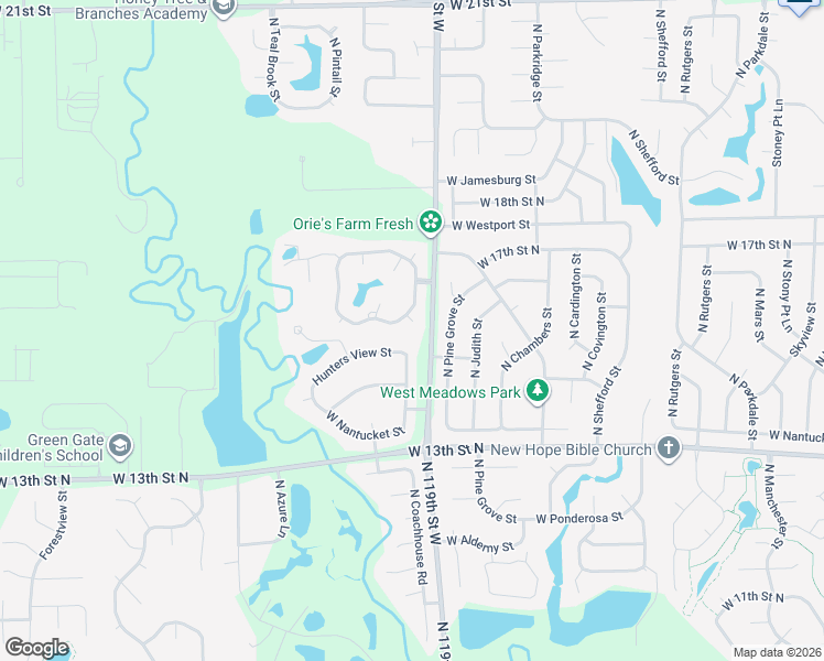 map of restaurants, bars, coffee shops, grocery stores, and more near 12013 West Autumn Ridge Street in Wichita