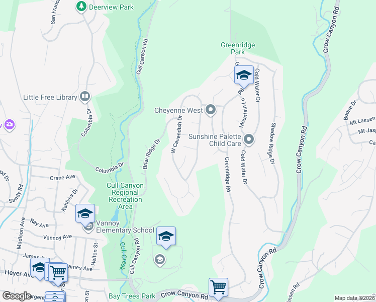 map of restaurants, bars, coffee shops, grocery stores, and more near 5483 Sontura Court in Castro Valley