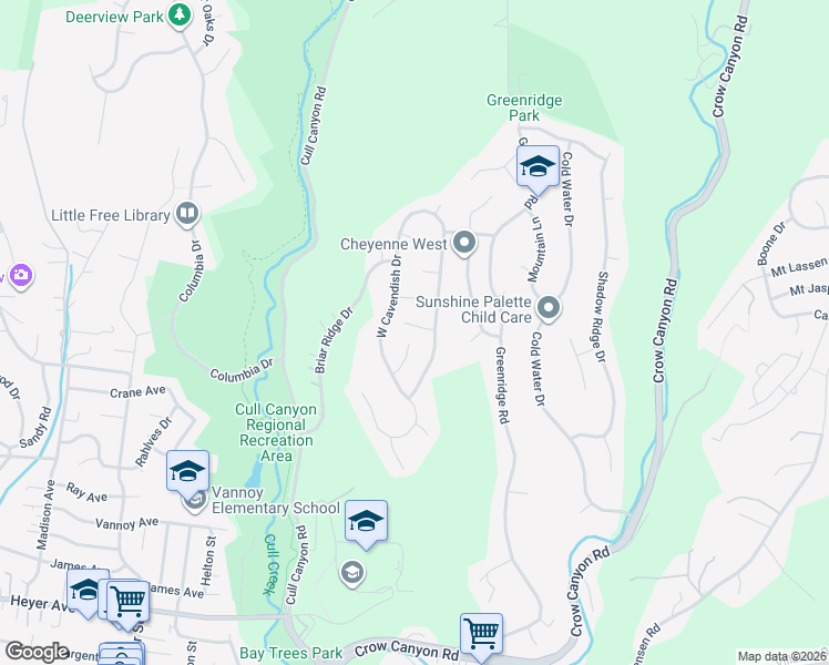 map of restaurants, bars, coffee shops, grocery stores, and more near 5483 Sontura Court in Castro Valley