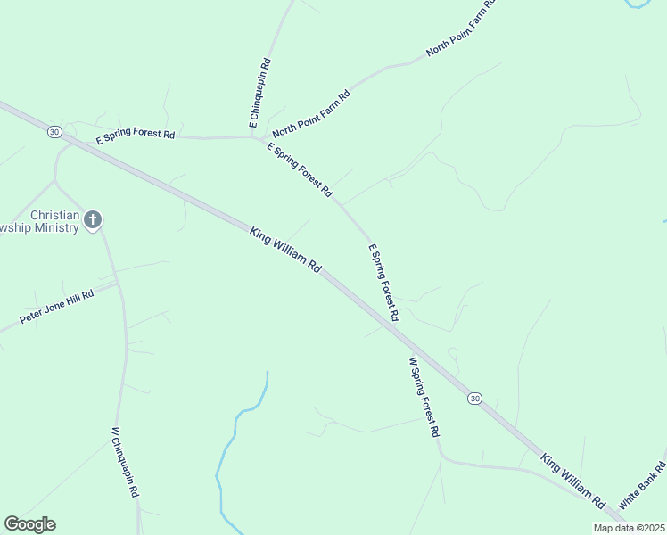 map of restaurants, bars, coffee shops, grocery stores, and more near 16741 King William Road in King William