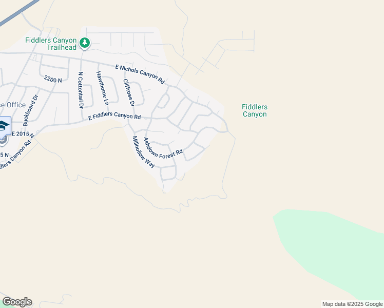 map of restaurants, bars, coffee shops, grocery stores, and more near 1931 North Mahogany Circle in Cedar City