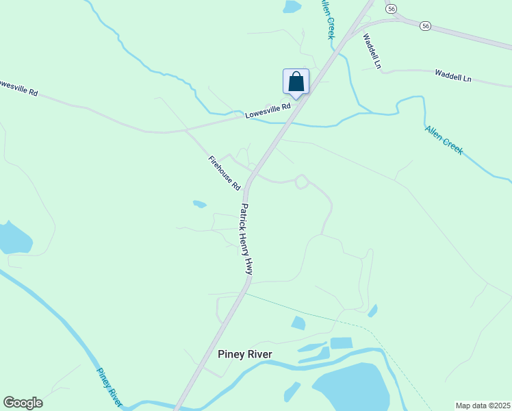 map of restaurants, bars, coffee shops, grocery stores, and more near 3404 Patrick Henry Highway in Piney River