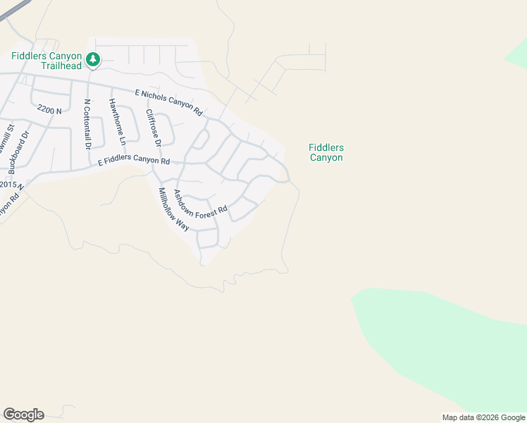 map of restaurants, bars, coffee shops, grocery stores, and more near 1960 North Mahogany Circle in Cedar City