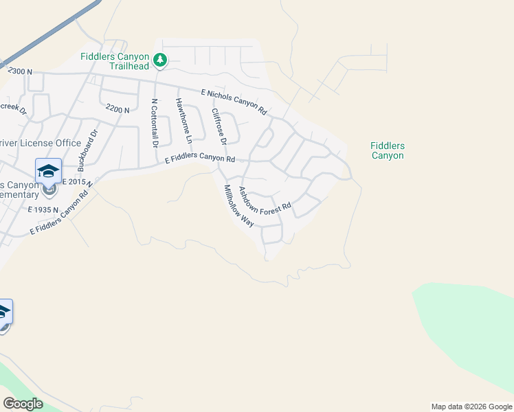 map of restaurants, bars, coffee shops, grocery stores, and more near 1018 1975 North in Cedar City