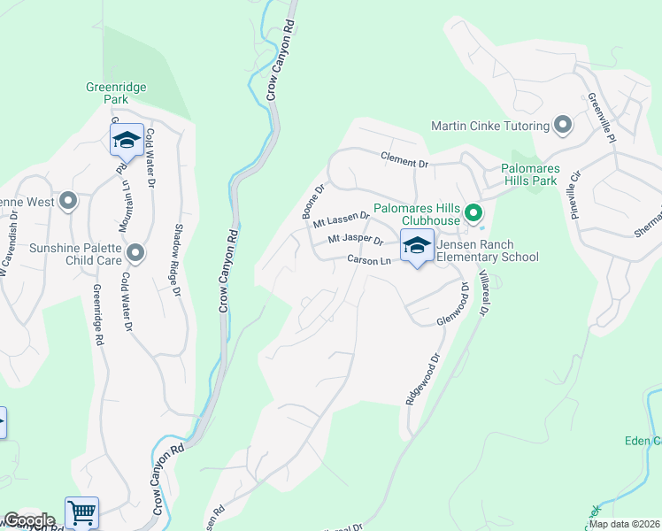 map of restaurants, bars, coffee shops, grocery stores, and more near 18905 Carson Lane in Castro Valley