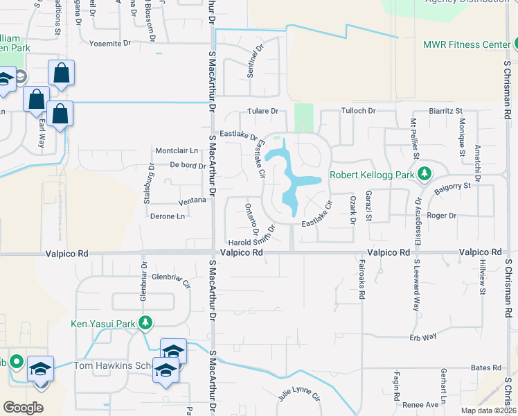 map of restaurants, bars, coffee shops, grocery stores, and more near 2425 Berryessa Court in Tracy