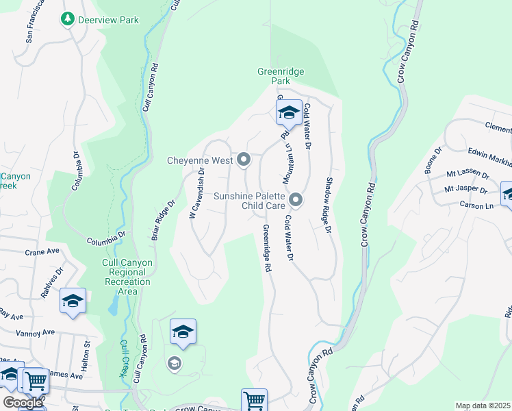 map of restaurants, bars, coffee shops, grocery stores, and more near 5787 Highwood Road in Castro Valley