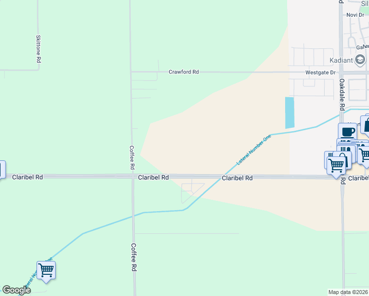 map of restaurants, bars, coffee shops, grocery stores, and more near 5212 Coffee Road in Modesto
