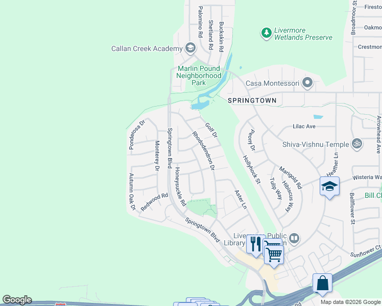 map of restaurants, bars, coffee shops, grocery stores, and more near 1724 Carnation Circle in Livermore