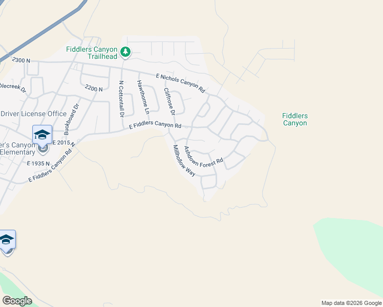 map of restaurants, bars, coffee shops, grocery stores, and more near 1018 1975 North in Cedar City