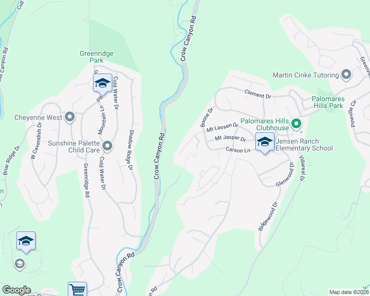 map of restaurants, bars, coffee shops, grocery stores, and more near 20800 Lake Chabot Road in Castro Valley