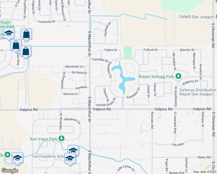 map of restaurants, bars, coffee shops, grocery stores, and more near 1570 Eastlake Circle in Banta