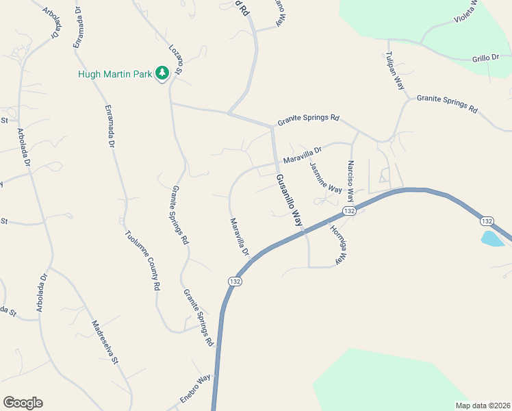 map of restaurants, bars, coffee shops, grocery stores, and more near 3260 Paloma Court in Coulterville