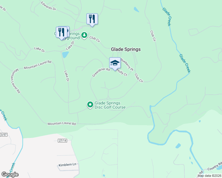 map of restaurants, bars, coffee shops, grocery stores, and more near Dogwood Court in Daniels