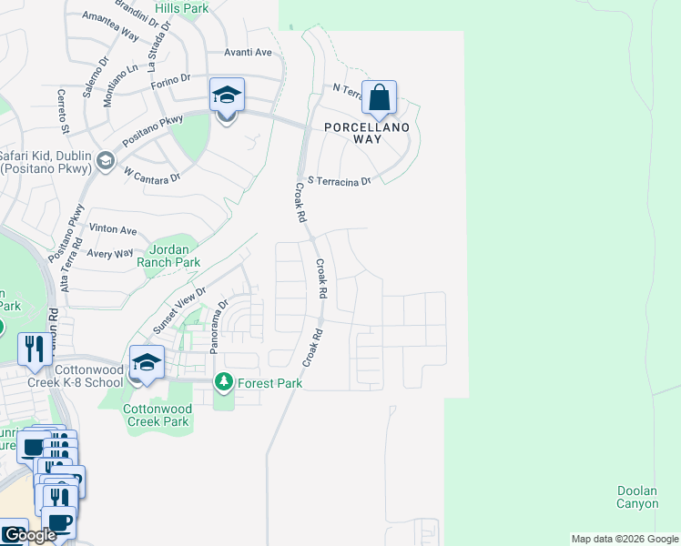 map of restaurants, bars, coffee shops, grocery stores, and more near 1799 Sill Avenue in Dublin