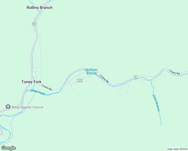 map of restaurants, bars, coffee shops, grocery stores, and more near Clear Fork Road in Oceana