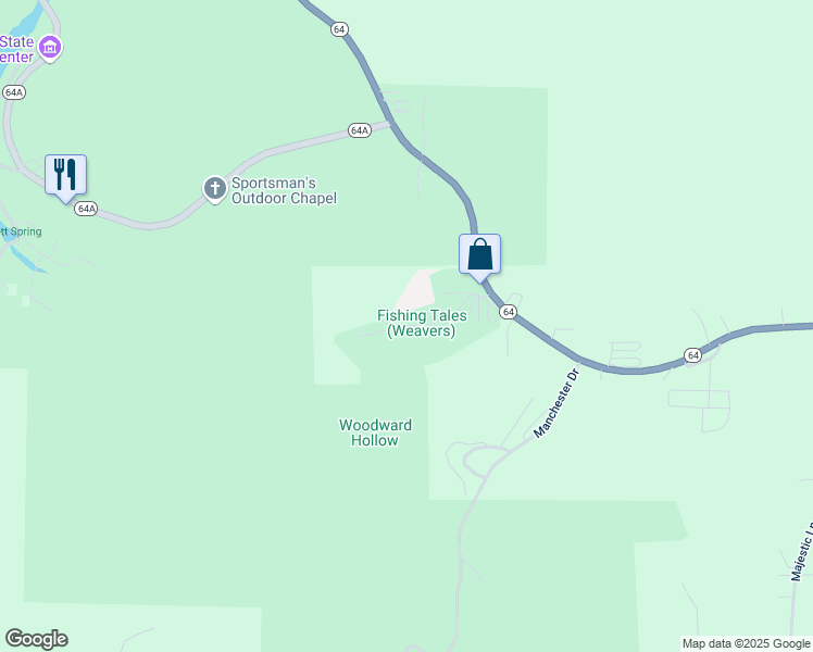map of restaurants, bars, coffee shops, grocery stores, and more near 11388 Missouri 64 in Lebanon