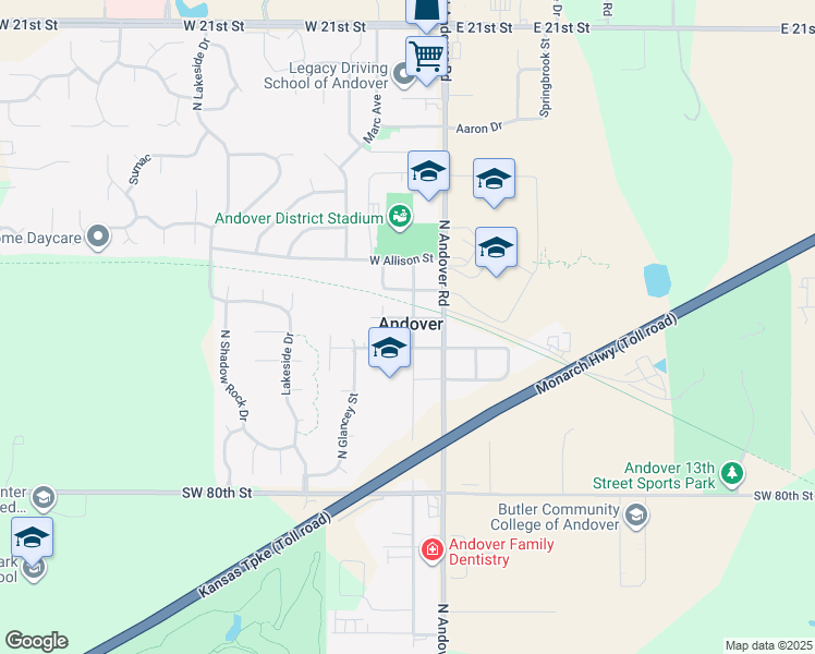 map of restaurants, bars, coffee shops, grocery stores, and more near 1537 North Main Street in Andover