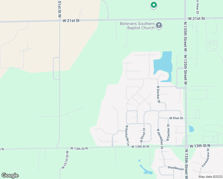 map of restaurants, bars, coffee shops, grocery stores, and more near Obsidian in Wichita