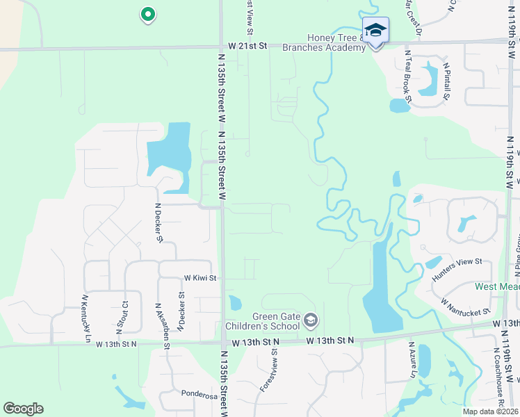 map of restaurants, bars, coffee shops, grocery stores, and more near 1826 North 135th Street West in Wichita