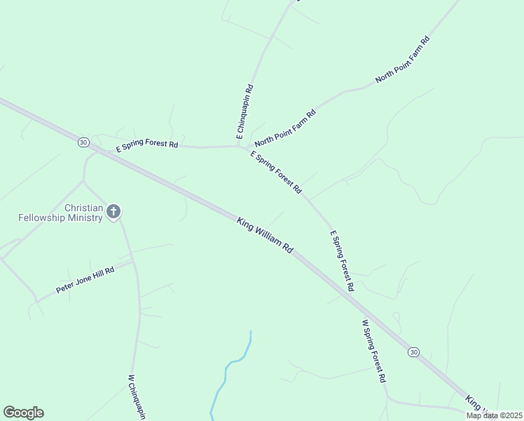 map of restaurants, bars, coffee shops, grocery stores, and more near 16583 King William Road in King William