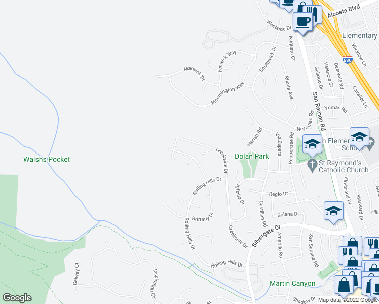 map of restaurants, bars, coffee shops, grocery stores, and more near 8335 Brittany Drive in Dublin