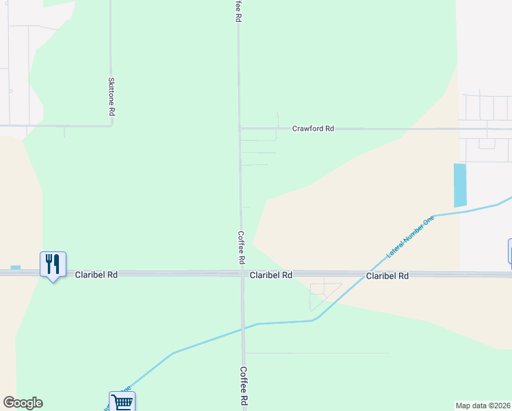 map of restaurants, bars, coffee shops, grocery stores, and more near 5212 Coffee Road in Modesto