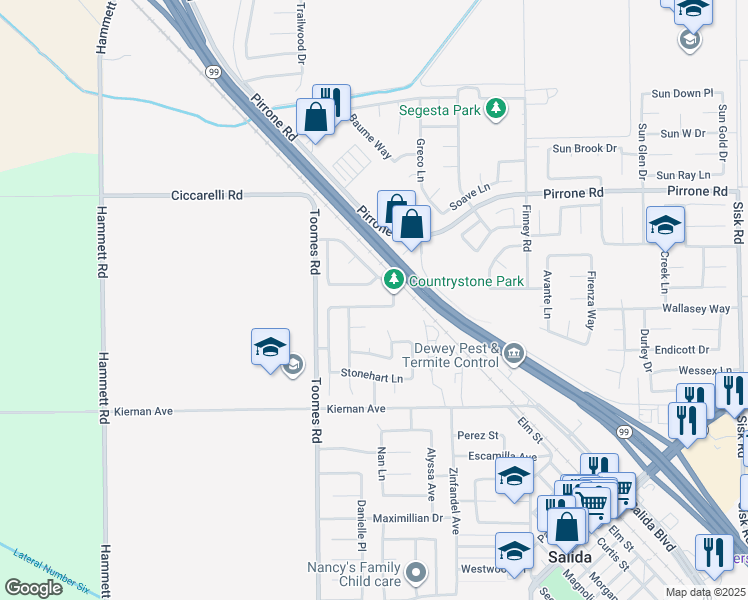 map of restaurants, bars, coffee shops, grocery stores, and more near 5313 Countrystone Drive in Salida