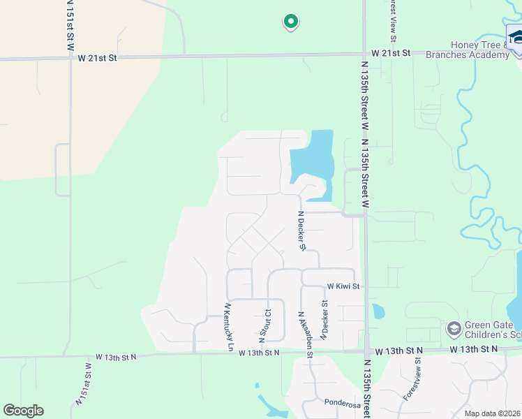 map of restaurants, bars, coffee shops, grocery stores, and more near 14201 Westport Street in Wichita