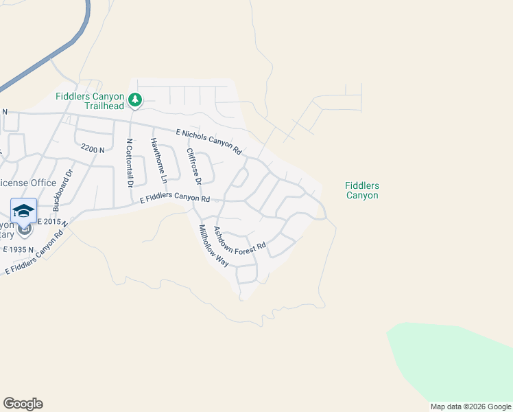 map of restaurants, bars, coffee shops, grocery stores, and more near 1093 Smokey Trail Way in Cedar City