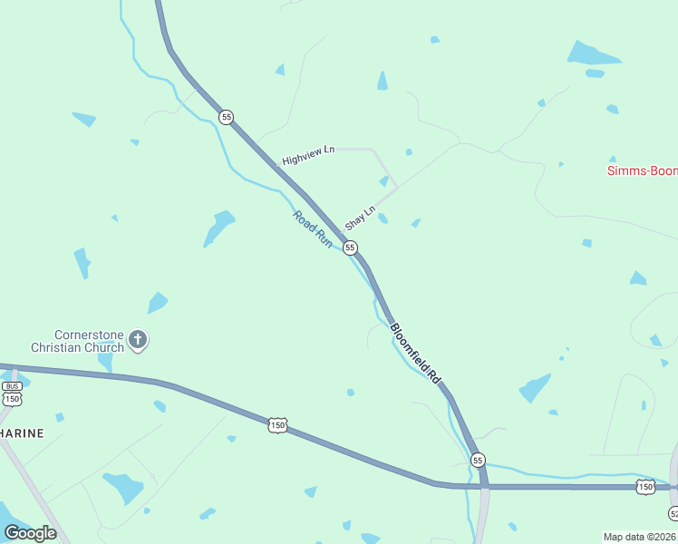 map of restaurants, bars, coffee shops, grocery stores, and more near 2595 Bloomfield Road in Springfield