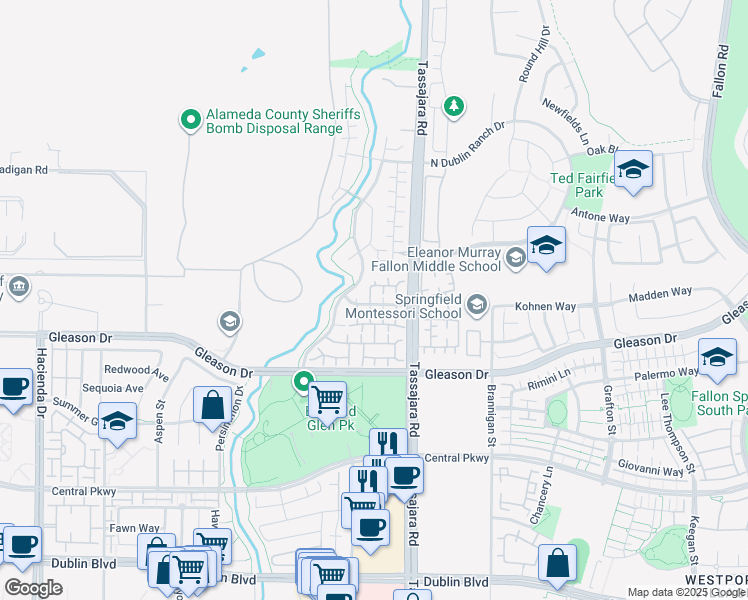 map of restaurants, bars, coffee shops, grocery stores, and more near 4213 Lorimer Loop in Dublin